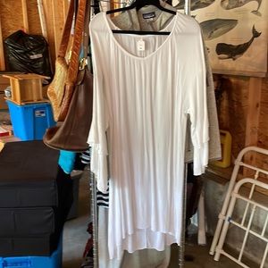 White Crinkle Guaze Dress/Cover-up